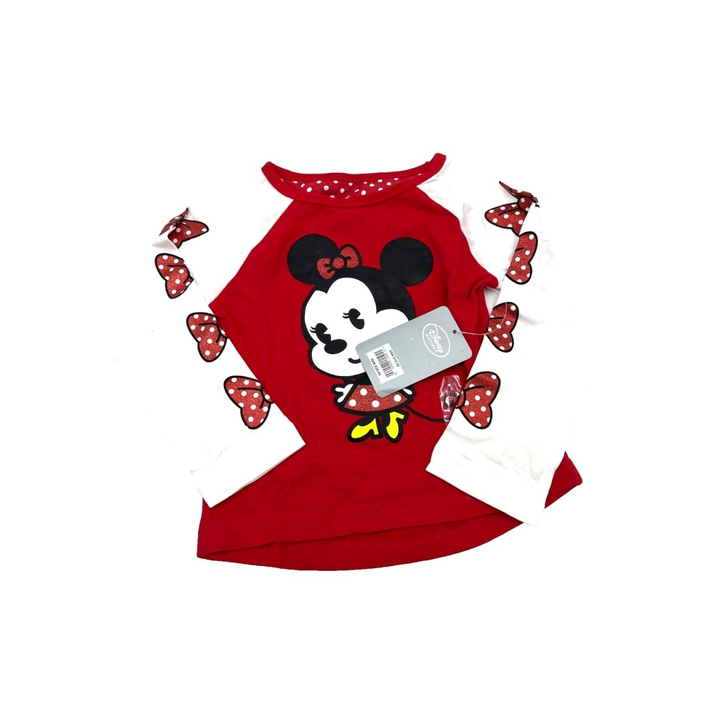 Disney Minnie Mouses Red Long Sleeve T-Shirt‎ 3 New